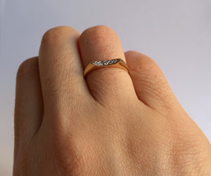 Nishi Nela Diamond Geometric Gold Band
