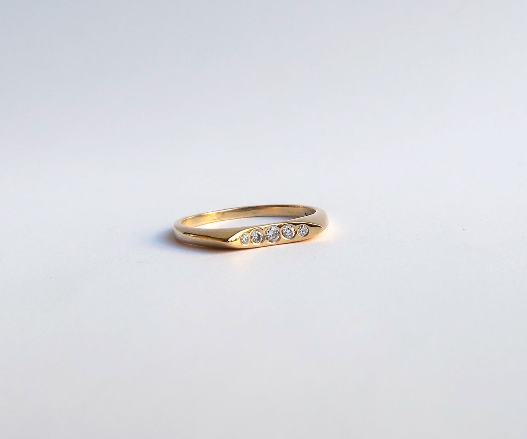 Nishi Nela Diamond Geometric Gold Band