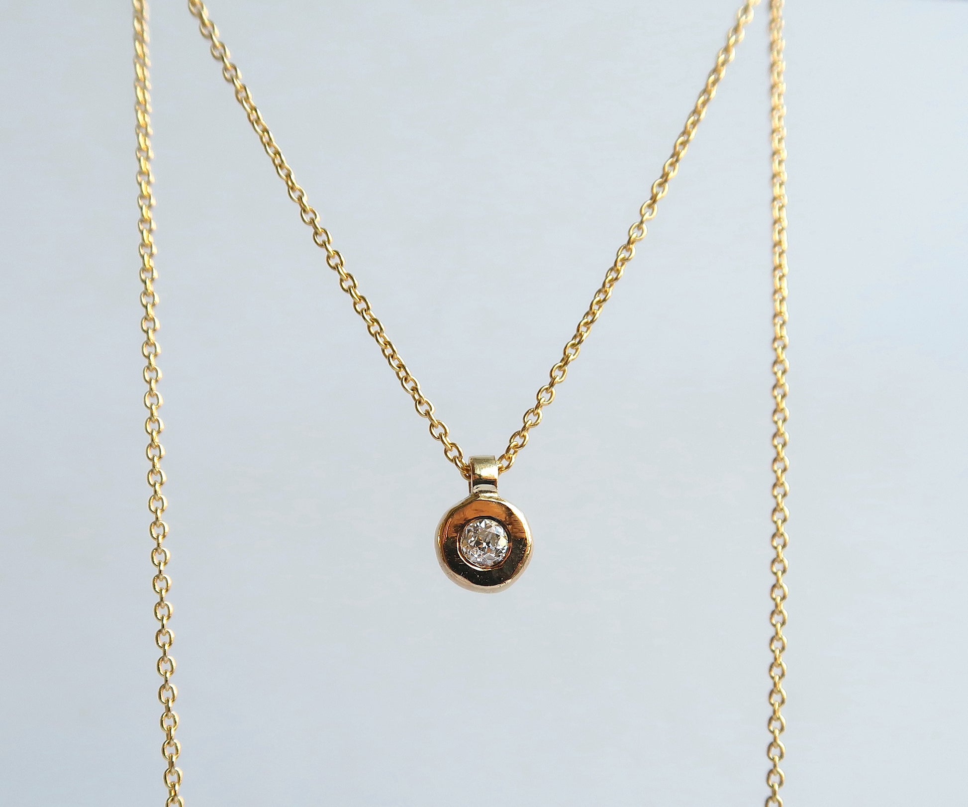 Nishi Old European Cut diamond Disc Necklace