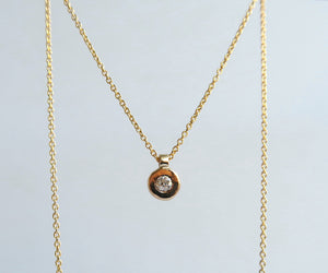 Nishi Old European Cut diamond Disc Necklace