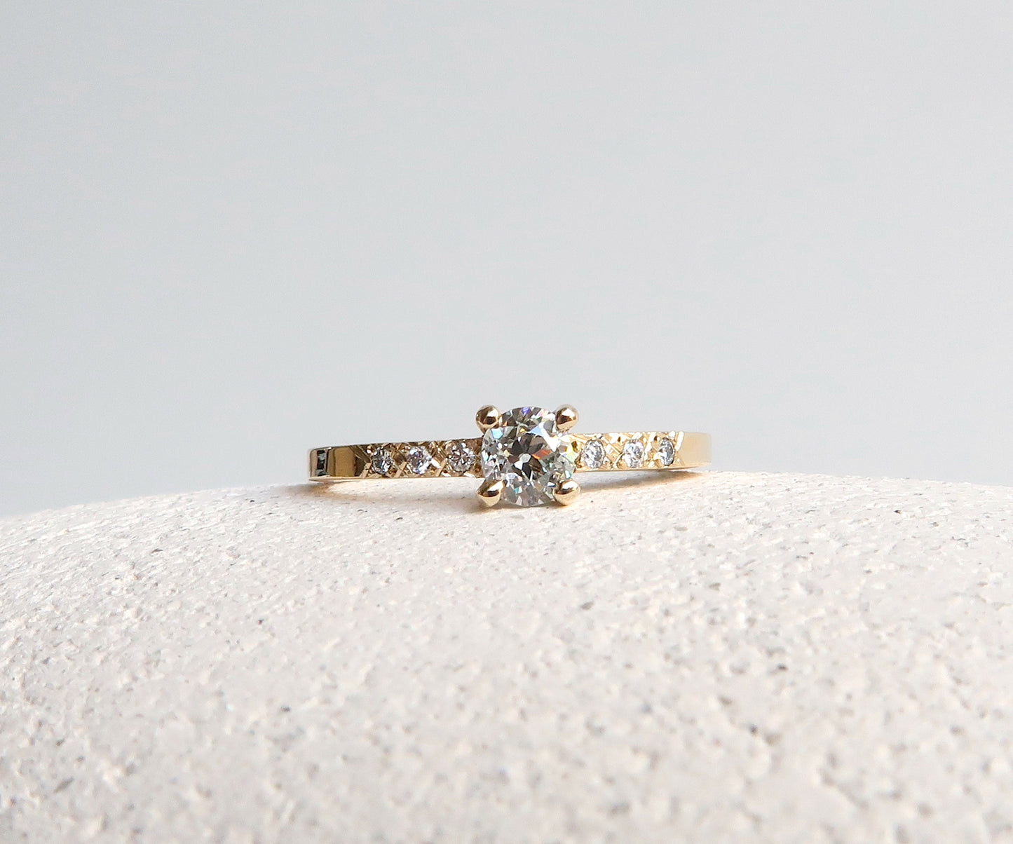 Nishi old european cut diamond solitaire ring