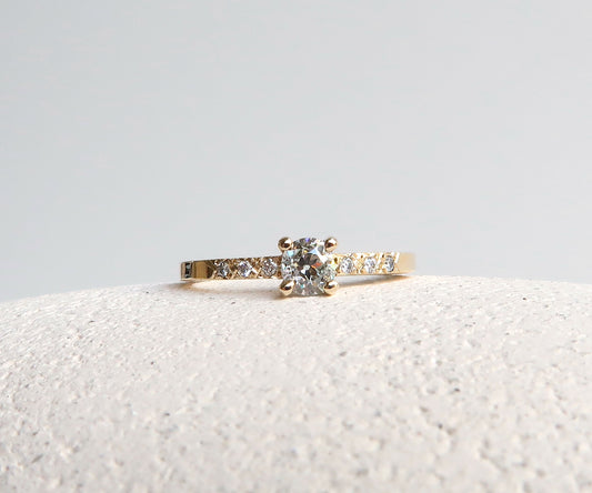 Nishi old european cut diamond solitaire ring