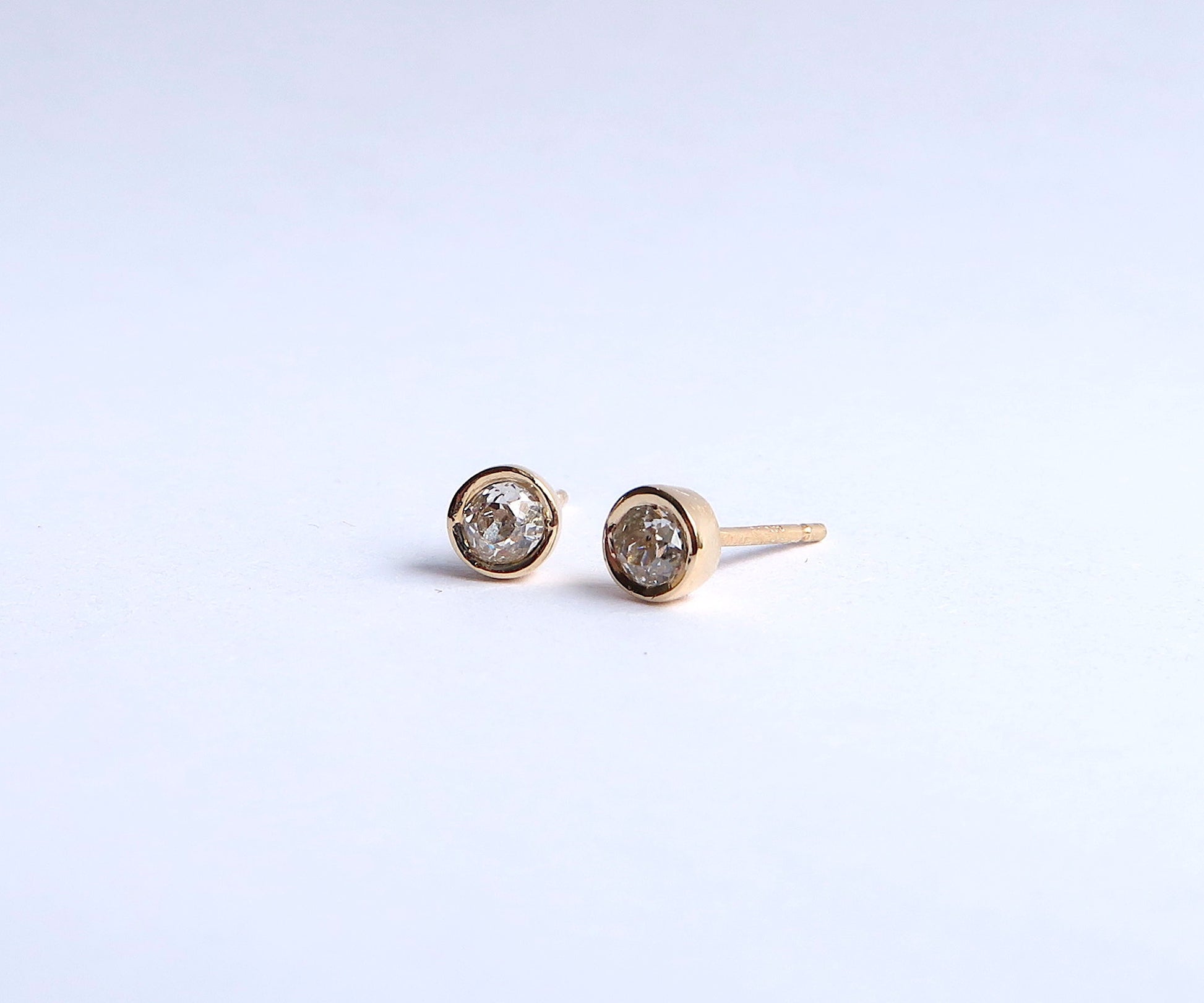 Nishi Old Mine Cut Diamond Bezel Set Studs