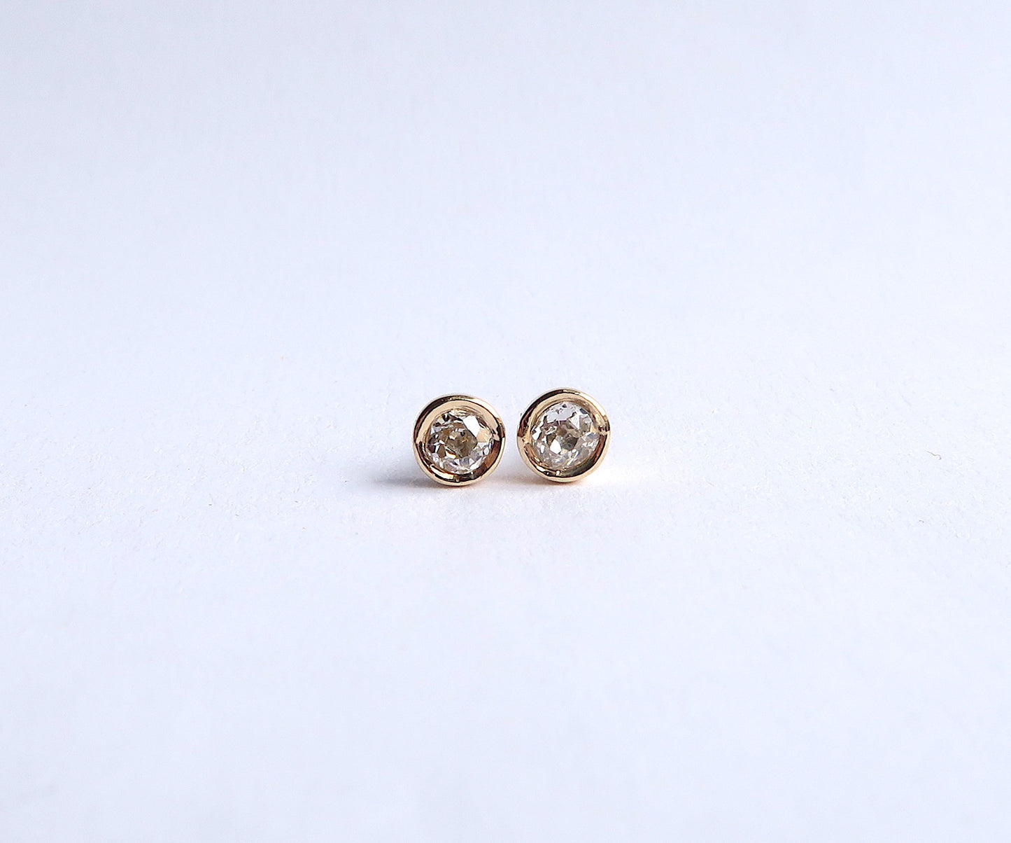 Nishi Old Mine Cut Diamond Bezel Set Studs