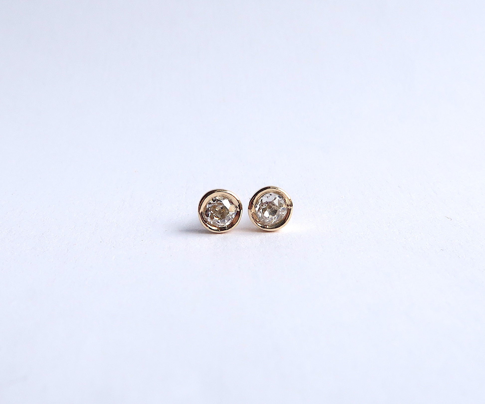 Nishi Old Mine Cut Diamond Bezel Set Studs