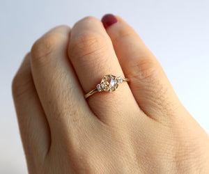 Nishi Rose Cut Diamond Octagon Yellow Gold Ring