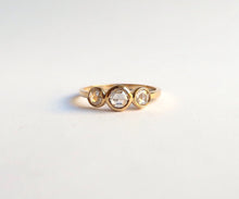 Load image into Gallery viewer, Rose Cut Diamond 3 Stone Ring