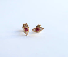 Load image into Gallery viewer, Nishi Ruby and Diamond Kite Yellow Gold Studs