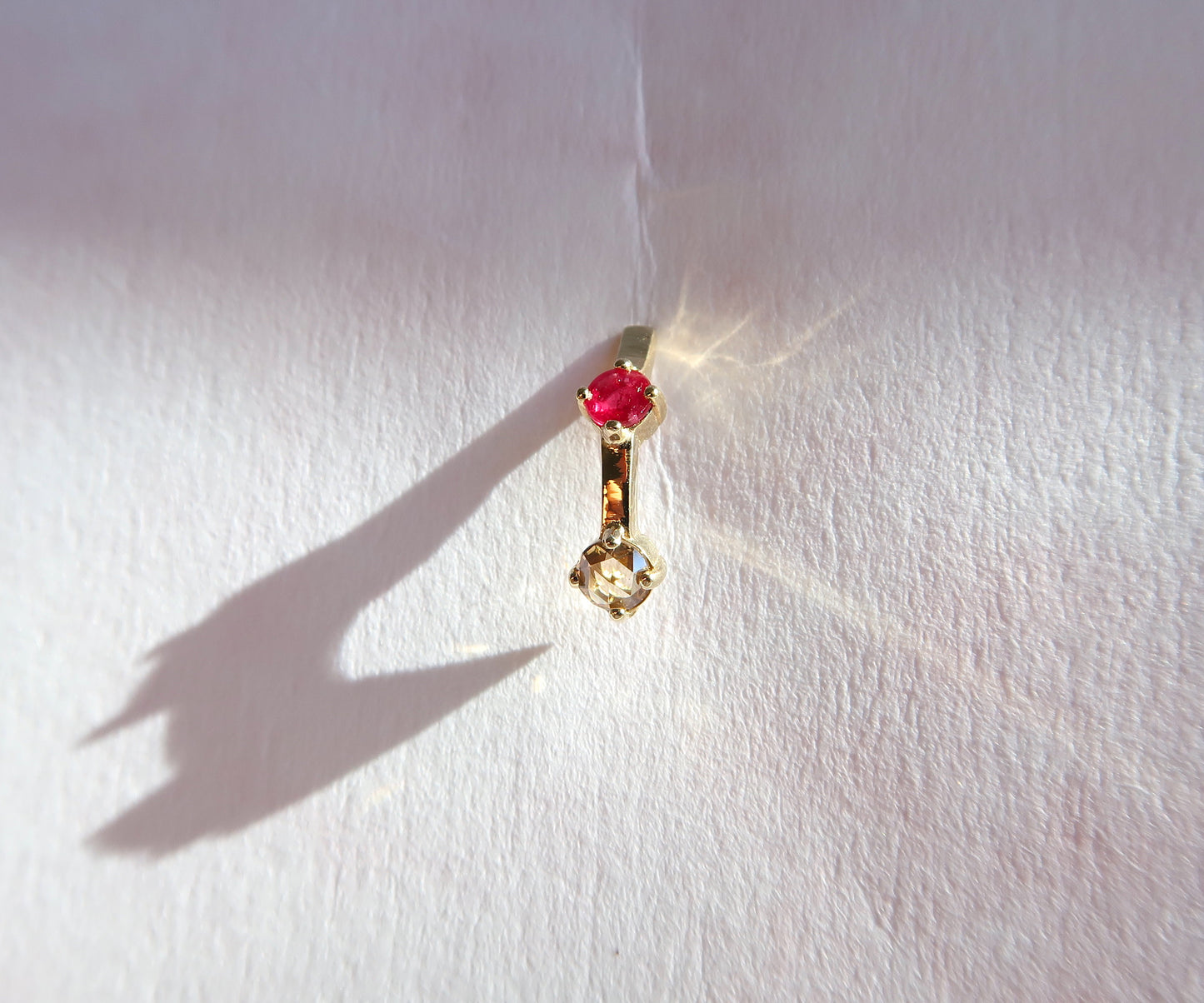 Ruby + Rose Cut Diamond Earrings