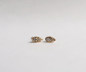 Diamond Drop Yellow Gold Nishi Studs