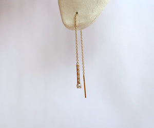 Old Mine Cut Diamond Threader Earring