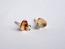 Load image into Gallery viewer, Nishi Opal and Yellow Gold Petal Stud Earrings
