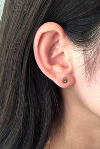 Nishi Diamond Disc Gold Studs