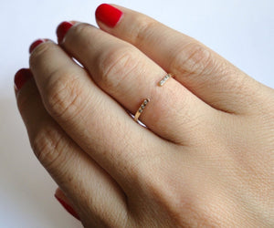 Nishi Diamond Flat Open Gold Band