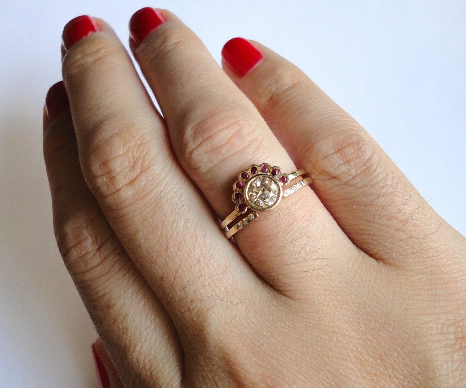 Nishi Diamond Flat Open Gold Band